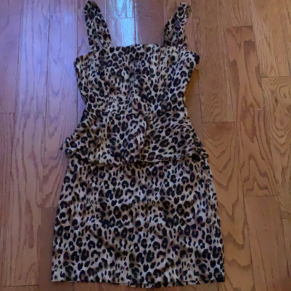 Cheetah print peplum Charlotte Russe dress